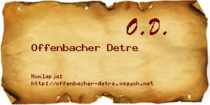 Offenbacher Detre névjegykártya
